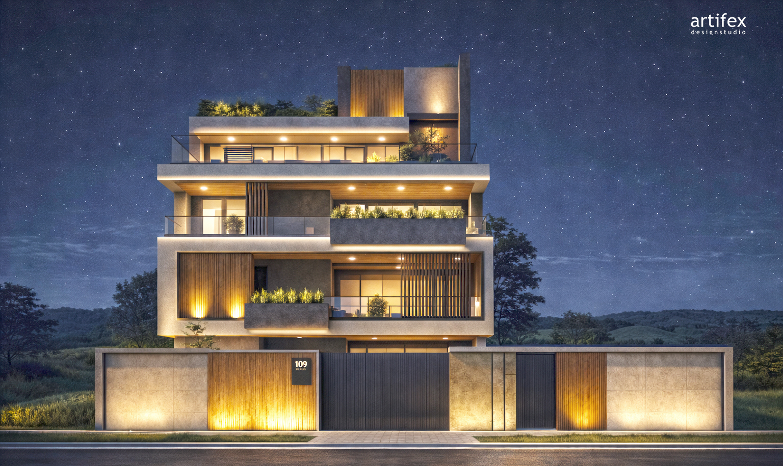 Premium modern residence exterior India