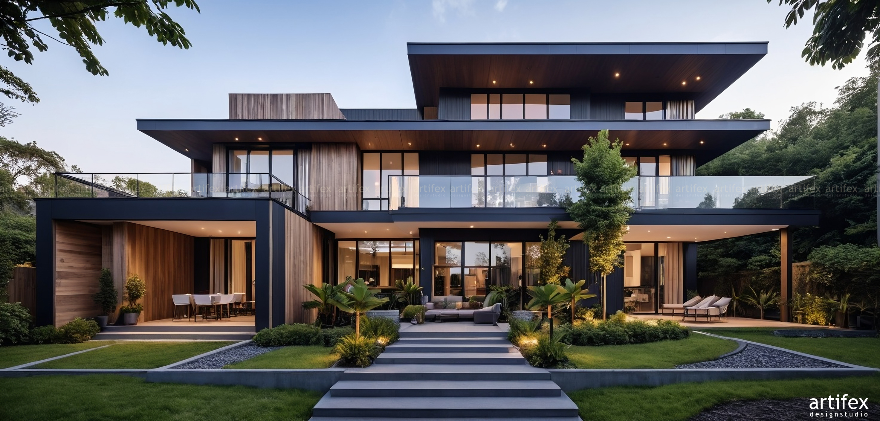 Premium villa architecture with clean lines