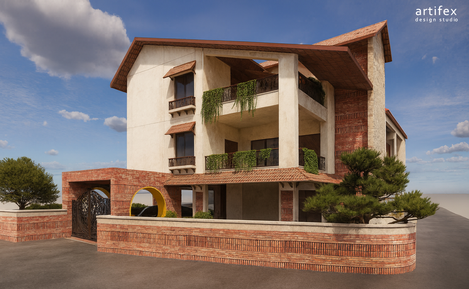 Luxury Kerala-inspired home exterior
